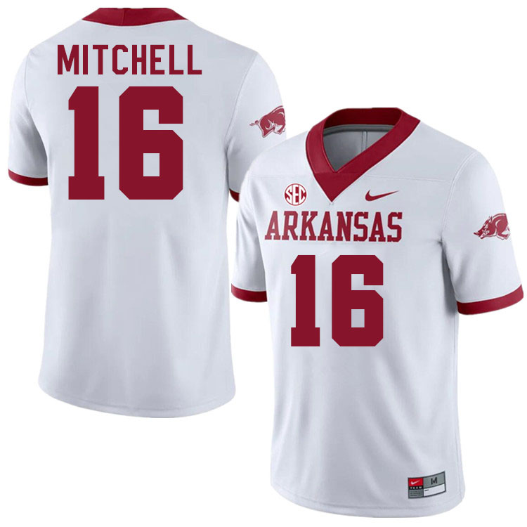 #16 Miguel Mitchell Arkansas Jersey,Arkansas Razorbacks College Football Jerseys Stitched-White  #16 Miguel Mitchell Arkansas Jersey,Arkansas Razorbacks College Football Jerseys Stitched-White